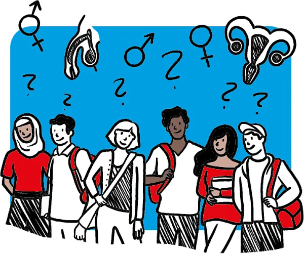 Menschen mit fragenden Gesichtern Illustration