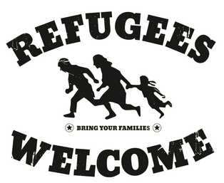 Scherenschnitt "Refugees welcome"