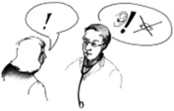 Eine Ratsuchende steht vor einem Berater und hat Fragen