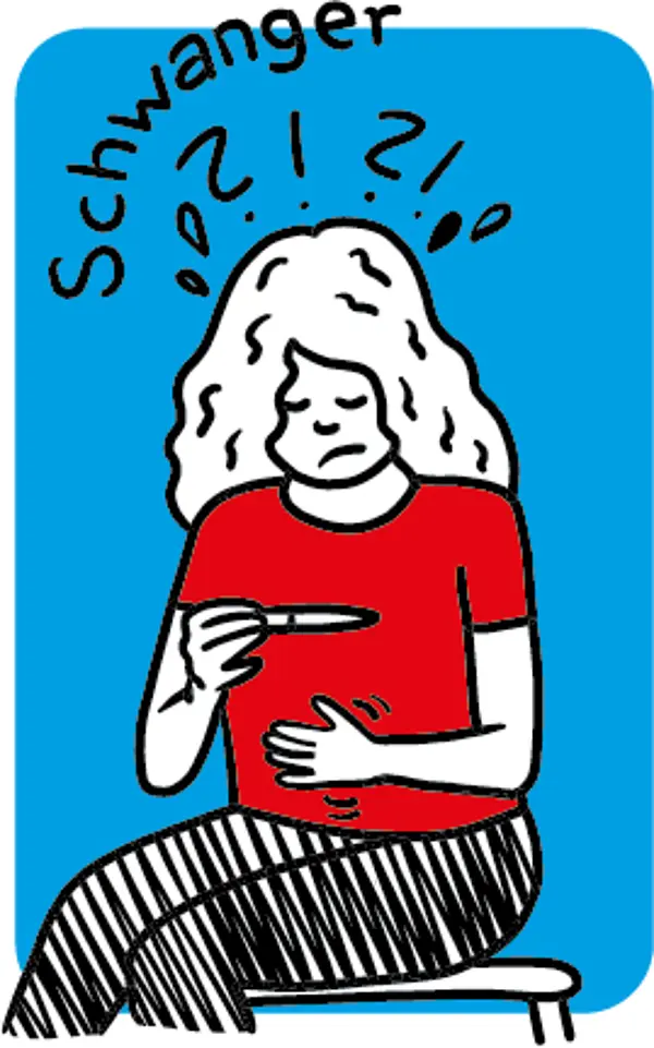 traurige schwangere Frau Illustration